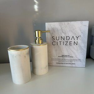 Sunday Citizen Marbled & Gold Bath Set